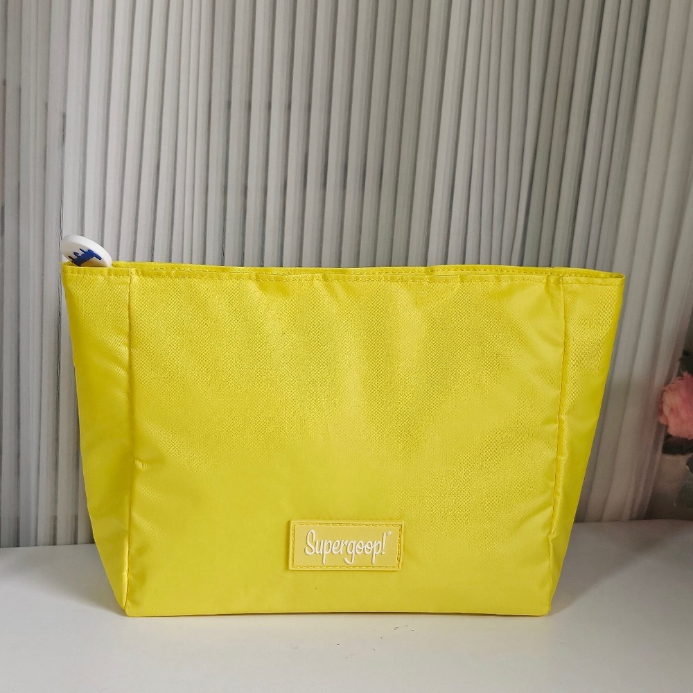 New Supergoop! x Sephora Makeup Skincare Travel Bag Zipper Case 8" x2.5"x6.5"